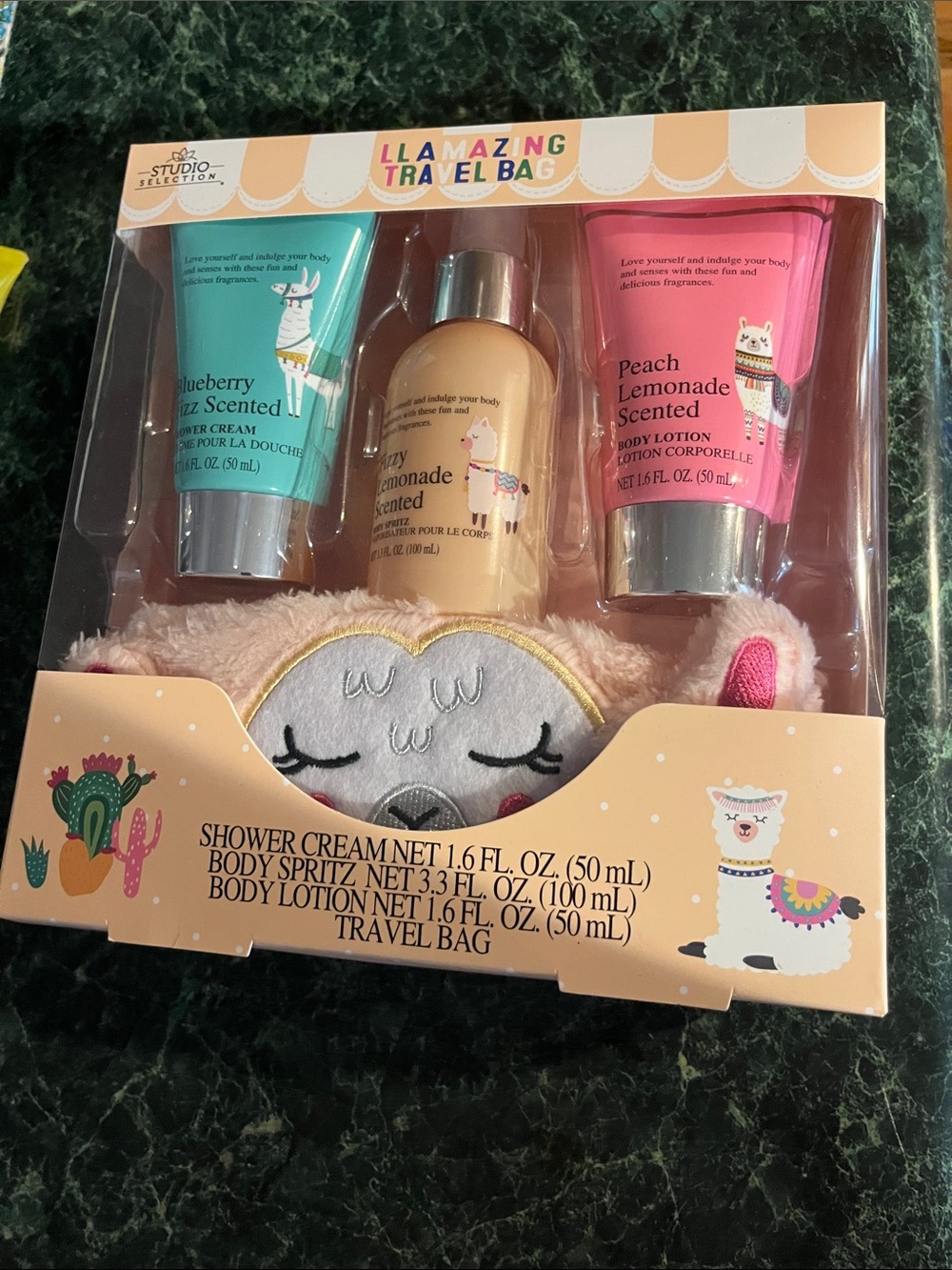 Llamazing Travel Bag Gift Set - Peach Lemonade & Blueberry Fizz